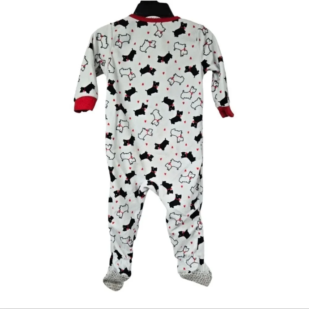 Carter's Baby Girl 12M Sleep & Play Scottie Dog Footie One-Piece Pajama PJs